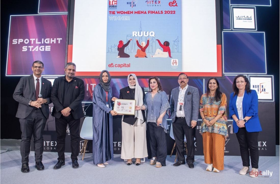 RUUQ announced as winner of the TiE Women MENA Finals 2022 on the Spotlight Stage at GITEX Global